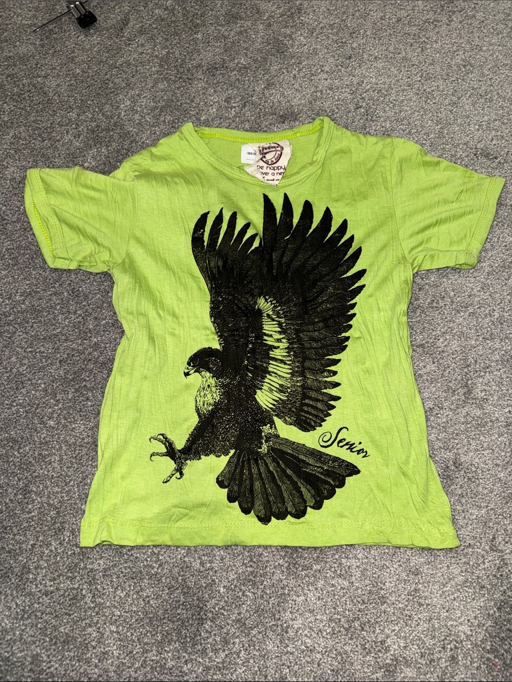 Senior Kids Neon Green Eagle Graphic Tee